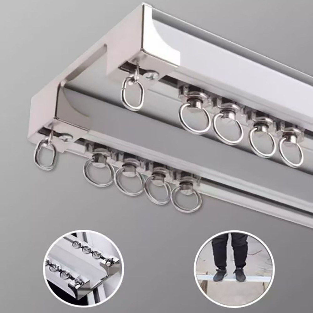 Алюминиевый карниз для штор, потолочный, двухрядный