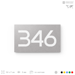 Номер на дверь 346, табличка на дверь для офиса, квартиры, кабинета, аудитории, склада, серая 120х70 мм, Айдентика Технолоджи