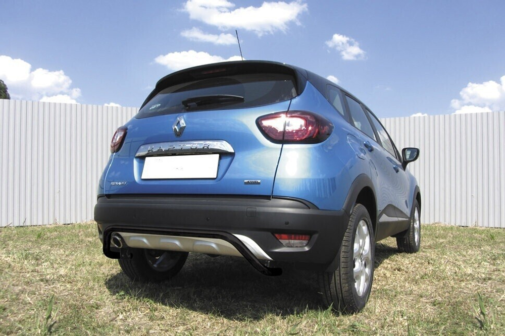 Защита заднего бампера Renault Kaptur 4WD (2012-2019) d42 скоба черная