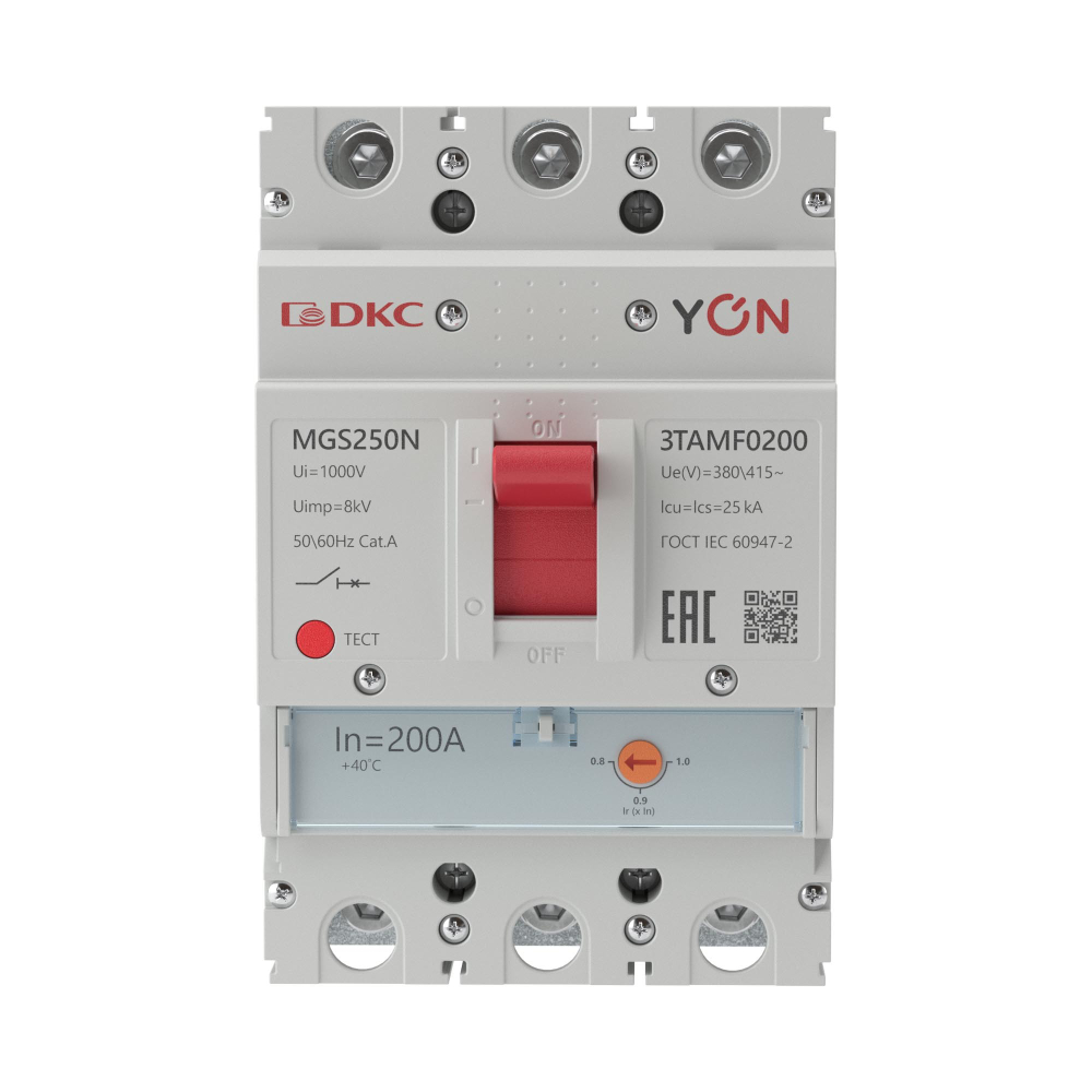 Авт. выкл. YON MGS250 3P 160-200A 25kA