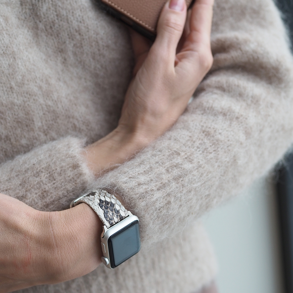 Ремешок для Apple Watch 40/41/42 mm из кожи питона, цвета Natur