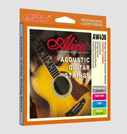 Комплект струн для акустической гитары AW436P-SL (11-52, фосфорная бронза, разноцветные наконечники струн)
