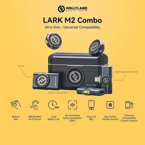 Микрофонная система Hollyland LARK M2 Combo, беспроводная, шумоподавление