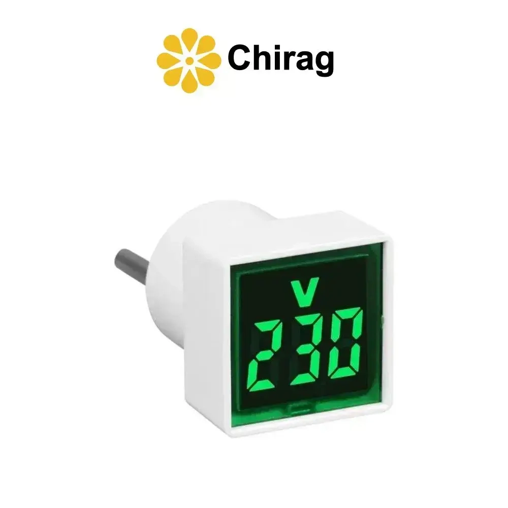 Цифровой вольтметр в розетку с зеленым циферблатом