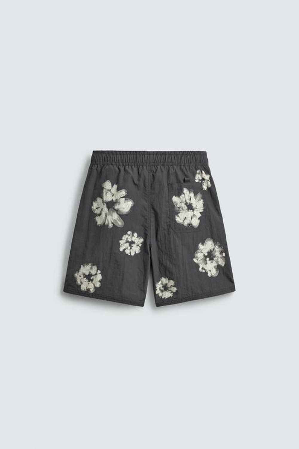 ZARA ДЛИННЫЕ ПЛАВКИ С ЦВЕТОЧНЫМ ПРИНТОМ, СЕРЫЙ
