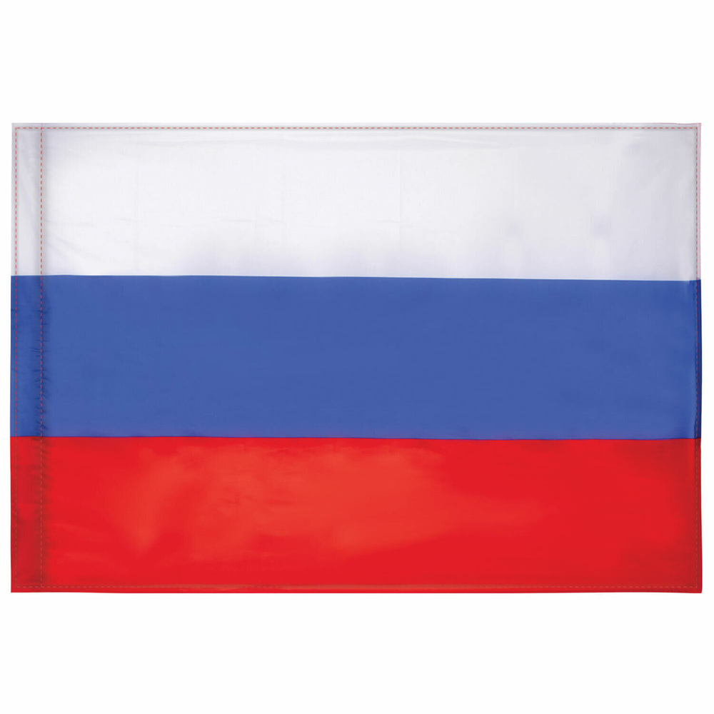 Флаг России 90х135 см без герба прочный с влагозащитной пропиткой полиэфирный шелк STAFF (2 штуки в упаковке)