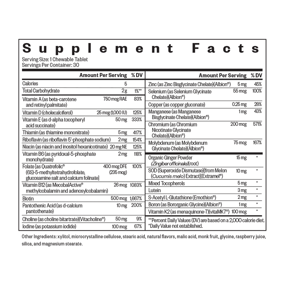 Seeking Health, Multivitamin One, жевательные таблетки, 30 жевательных таблеток
