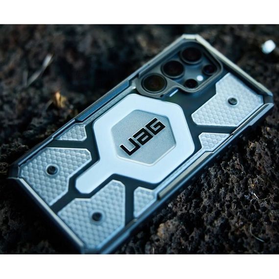 Чехол UAG Pathfinder Clear для Samsung Galaxy S25 Ultra прозрачный/серебро (Ice/Silver) (214483114333)