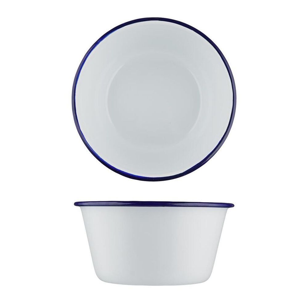 Салатник 800 мл d 15,4 см h7 см Blue Rim эмалированая сталь SUNNEX [1]