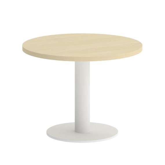First Стол журнальный круглый KSJ-1 Клен/Металл Белый 600*600*450