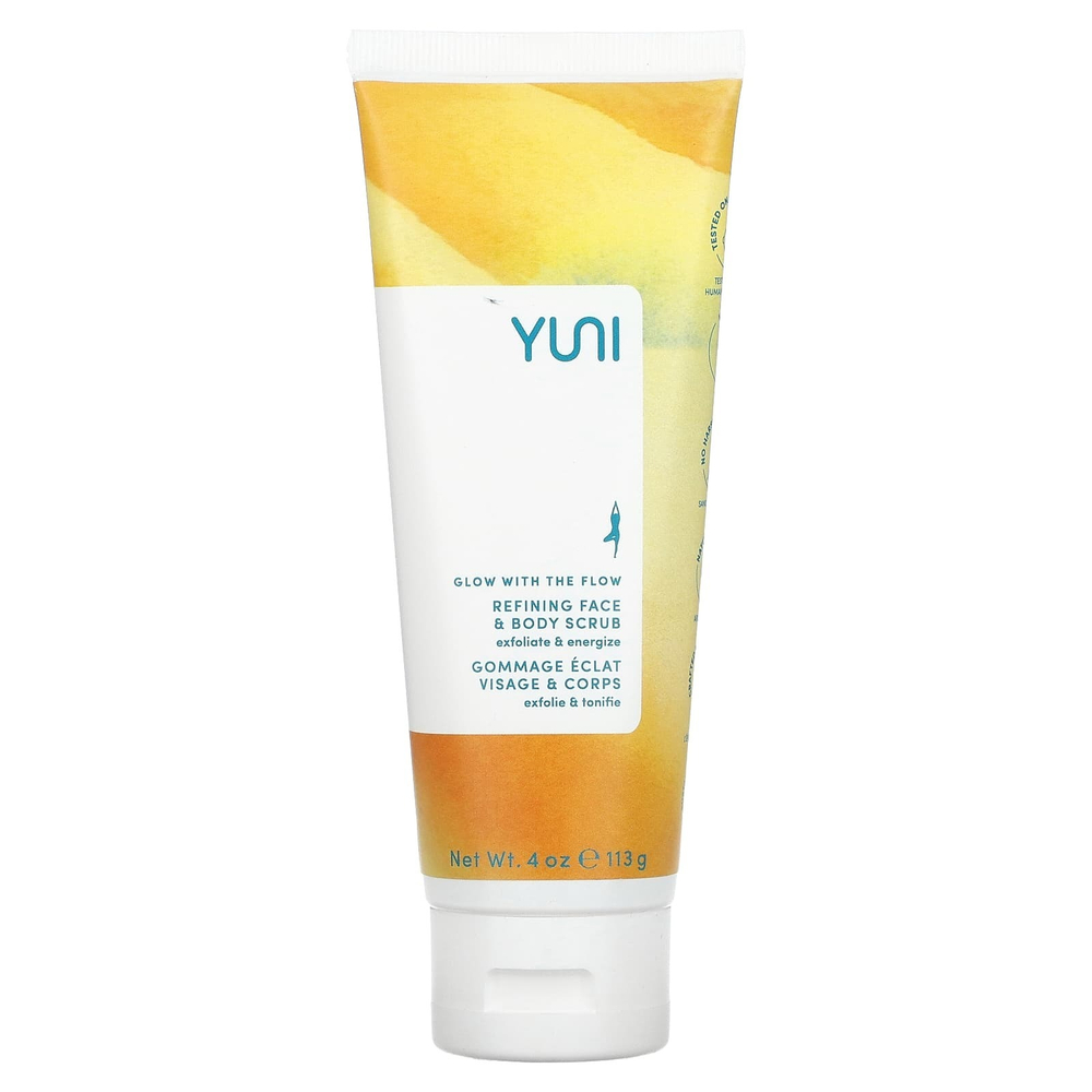 Yuni Beauty, Glow With The Flow, очищающий скраб для лица и тела, 113 г (4 унции)