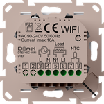 Термостат с датчиком пола, программируемый с Wi-Fi , 16 A, 45*45 мм. стекло кашемир
