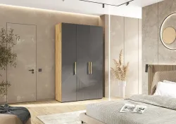 Шкаф 3-х ств., "Ирис" (браш графит/дуб крафт) МФ Миф