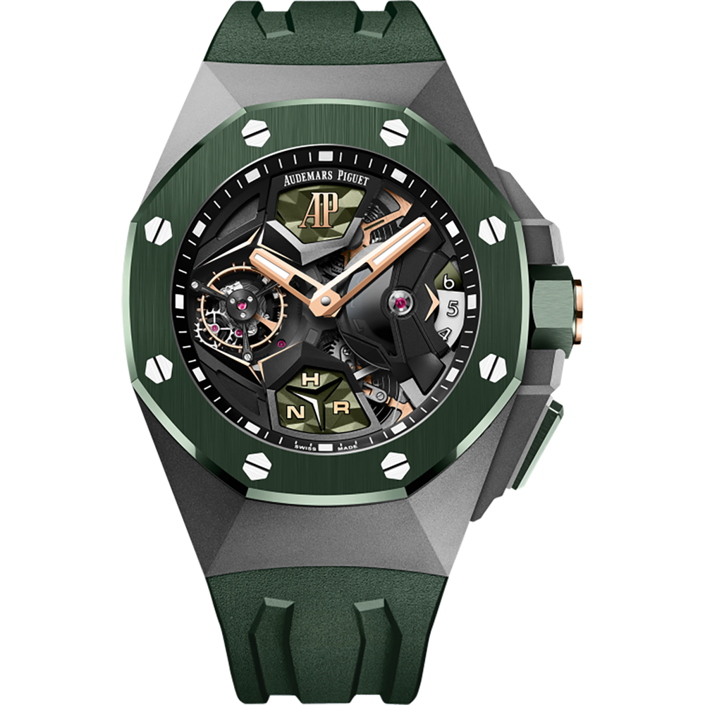 Audemars Piguet Royal Oak Concept Flying Tourbillon GMT with a Green Ceramic Bezel