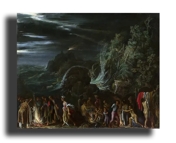 Репродукция " Адам Эльсхаймер - Святой Павел на Мальте"