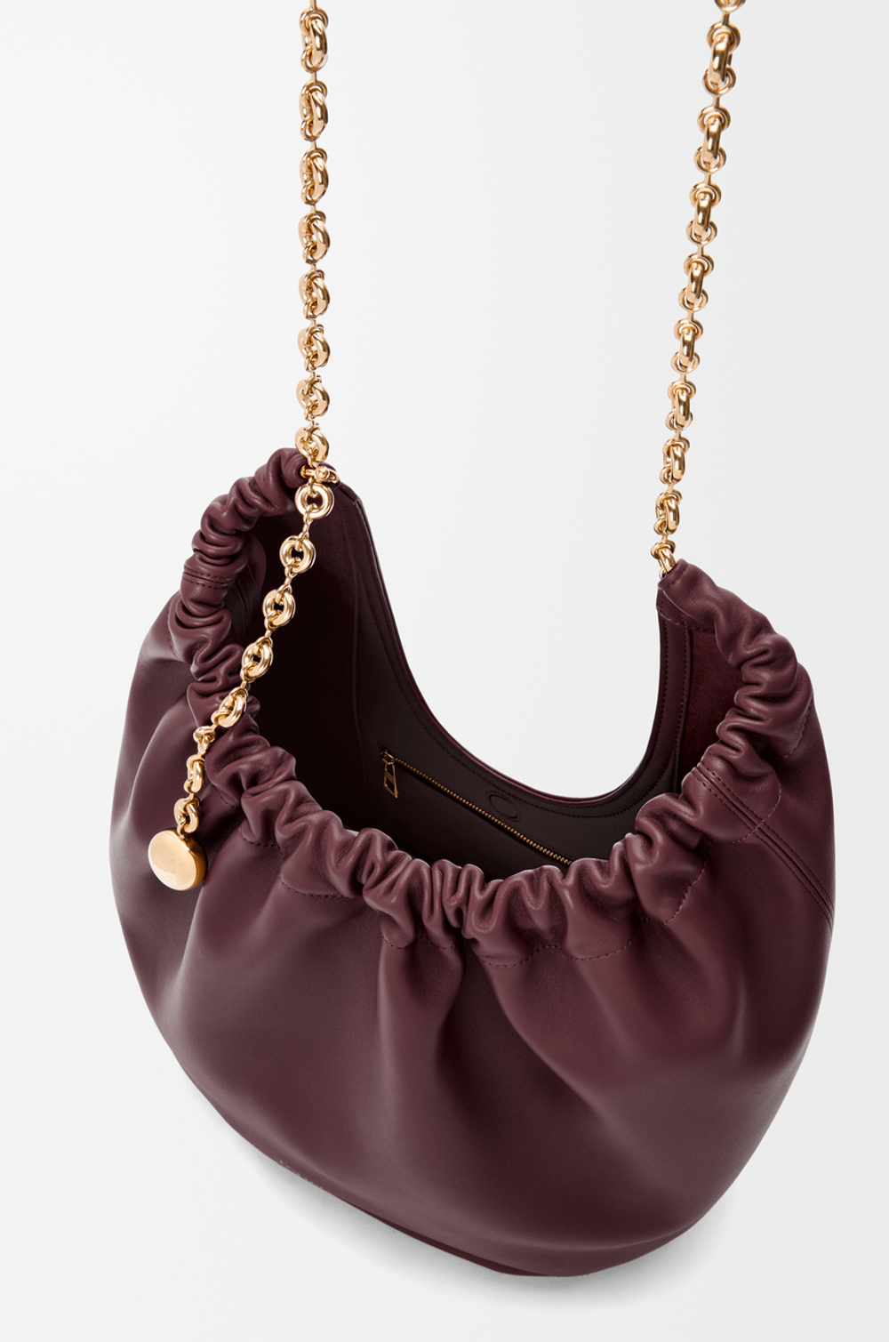 Loewe Средняя сумка-мешок Squeeze из мягкой кожи ягненка наппа, бургунди