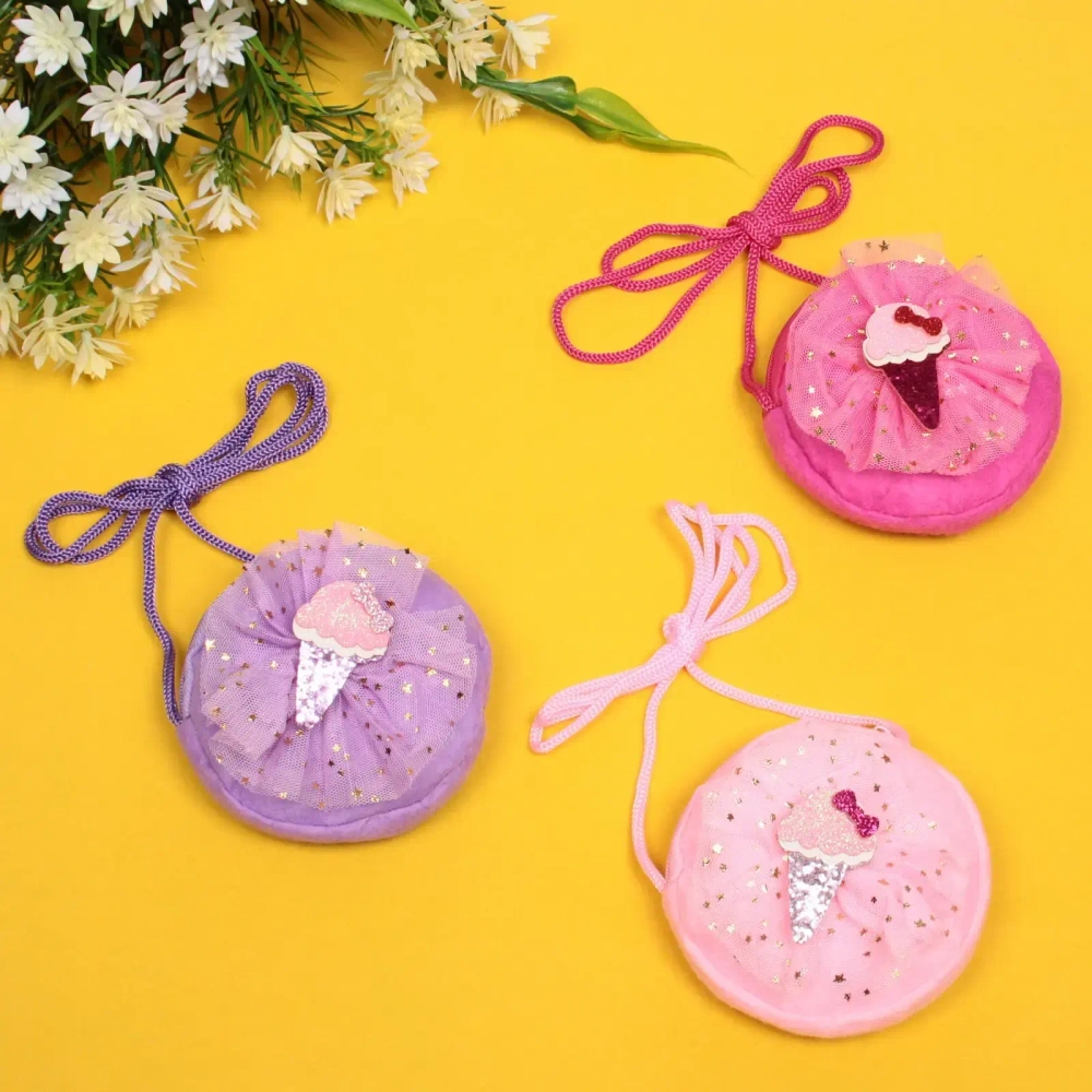 Сумочка детская «Little Fairy - Мороженое», цвет розовый, малиновый, сиреневый, 9см