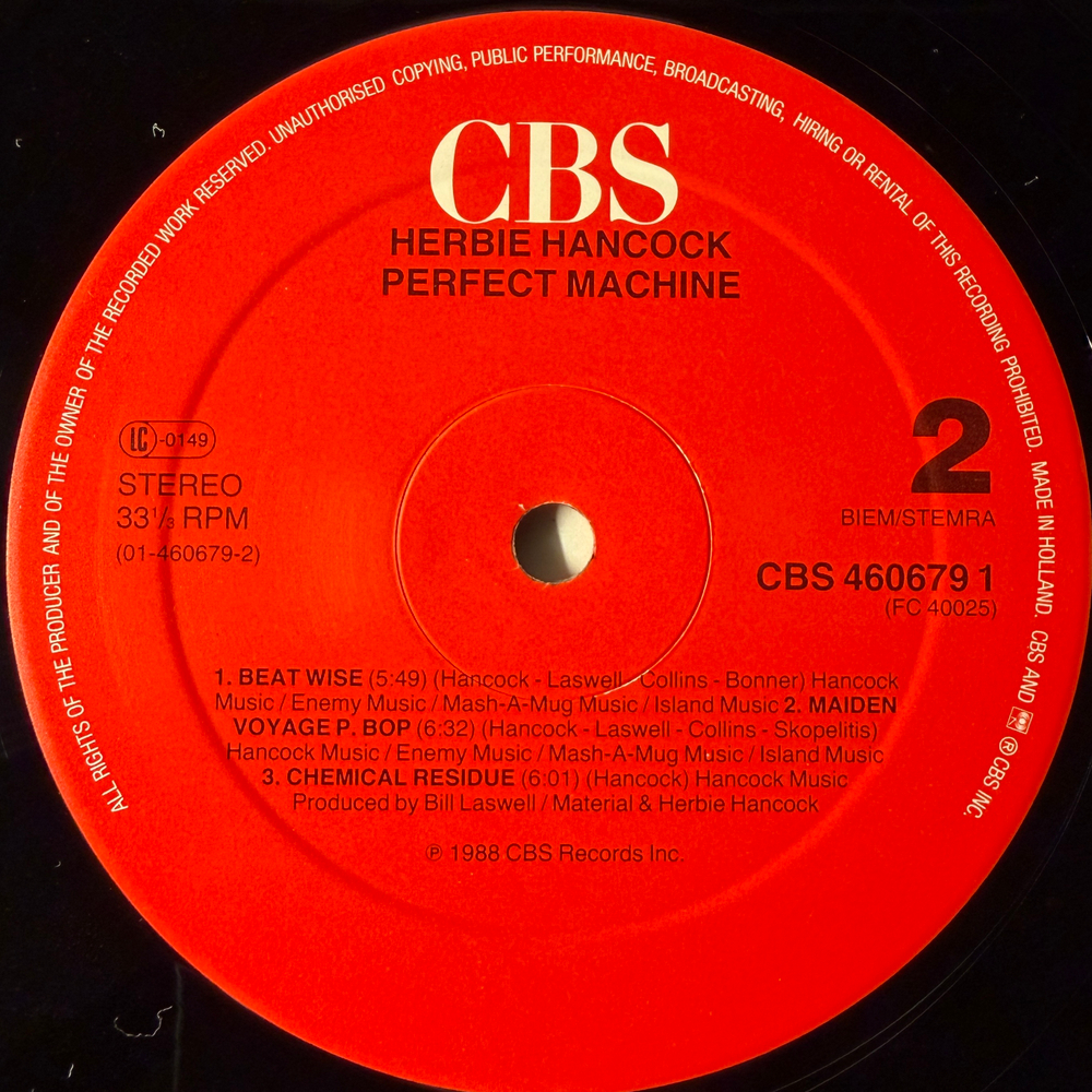 Herbie Hancock ‎– Perfect Machine (Голландия 1988г.)