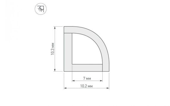 Профиль Arlight WPH-KANT-H10-2000 OPAL 023301