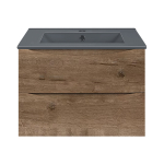 Тумба под раковину Vincea Mia 600 подвесная, 2 выкатных ящика soft close, V.Oak