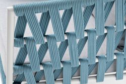 "Диего" кресло плетеное из роупа, каркас алюминий светло-серый (RAL7035) муар, роуп бирюзовый круглый, ткань светло-серая