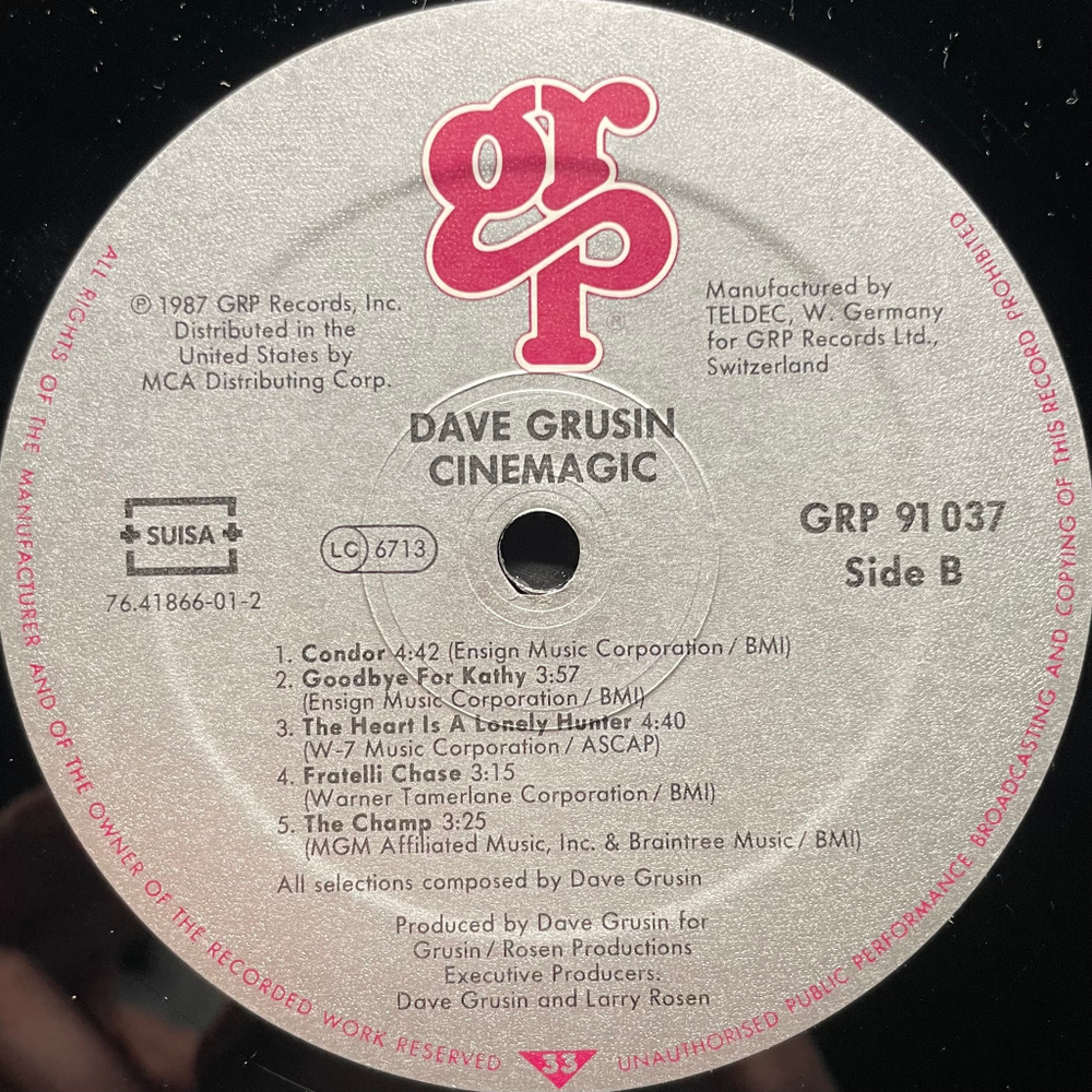Dave Grusin ‎– Cinemagic (Швейцария 1987г.)
