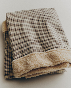 Zara Home плед из хлопка, экрю, в клетку