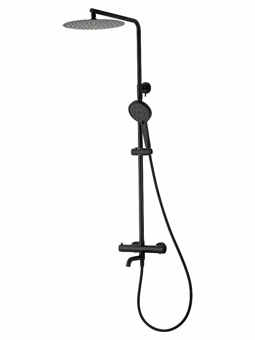 Душевая система с термостатом WONZON & WOGHAND STICK WW-88739903-MB черный матовый
