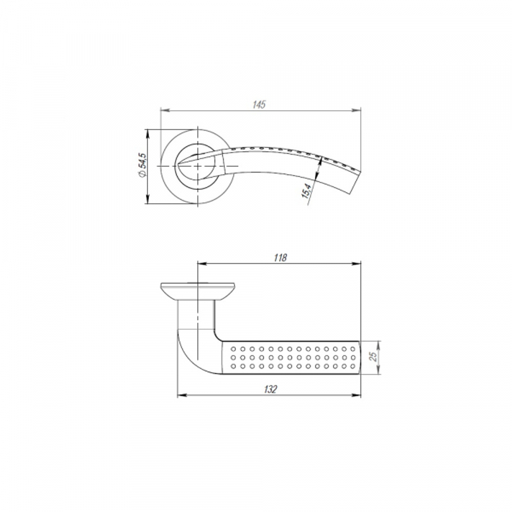 Дверные ручки (раздельные) "PUNTO" R.TL54.LOGICA 105mm (разные цвета)