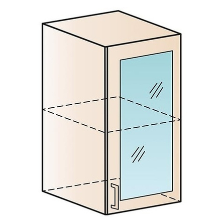 Прага (Сурская мебель) Шкаф верхний 400мм (со стеклом)