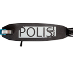 Самокат для детей NOVATRACK POLIS PRO, 230/200 мм, складной с кнопкой, черный