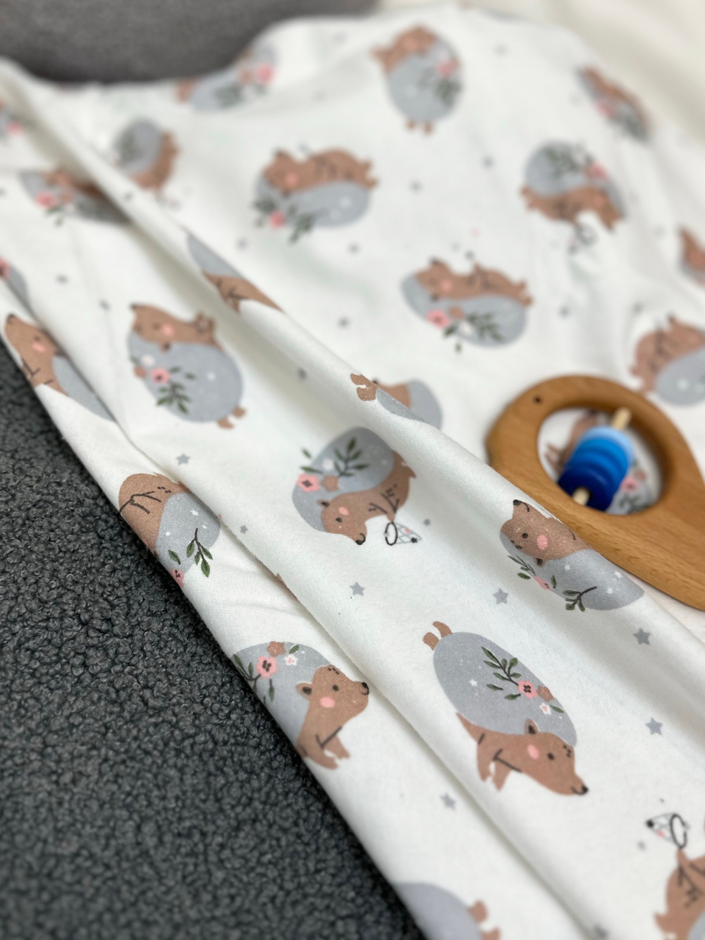 Фланелевая пелёнка Лесной ёжик 90*130