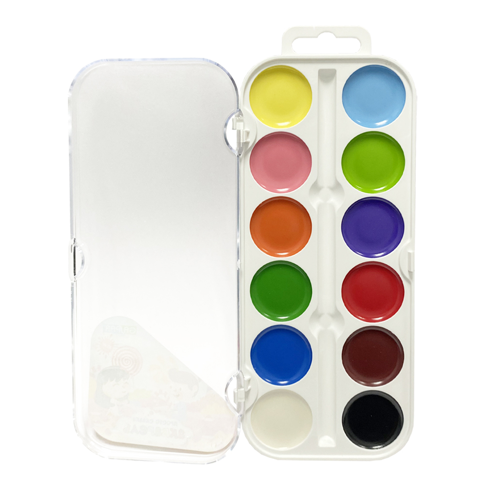 Краски акварельные карамельные 12 цветов, набор детских красок для рисования и творчества, Gaspar