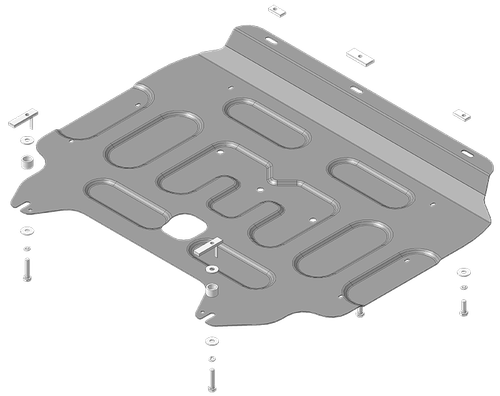 Усиленная защита Motodor картера Двигателя, КПП. 2 мм, Сталь. для Honda Freed 2016-н.в. арт.70802