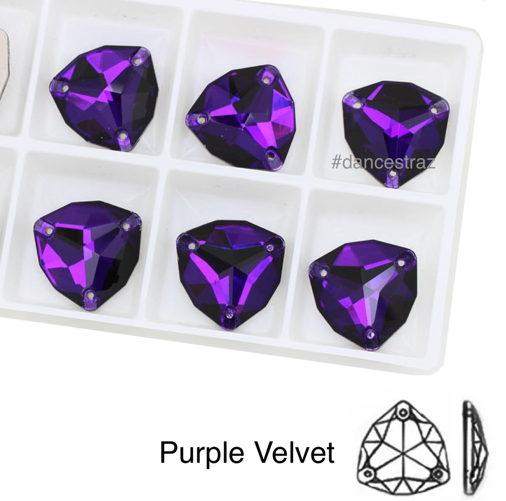 Стразы пришивные, Fat Triangle, Purple Velvet, 277, 17mm, (72 ea/pkg), 5A+, (F2)