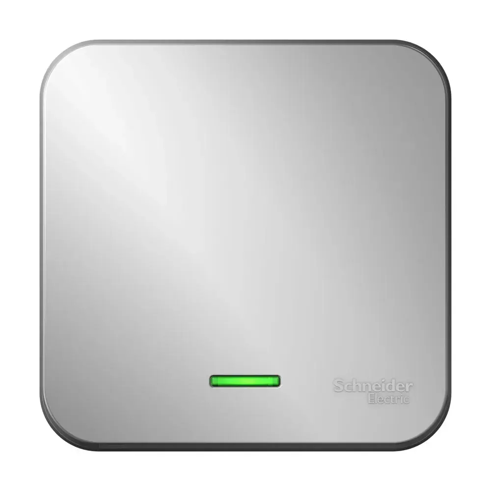 BLANCA О/У 1-клавишный ВЫКЛЮЧАТЕЛЬ (сх.1) с подсветкой, ИЗОЛ.ПЛ., 10А, 250В, АЛЮМИНИЙ