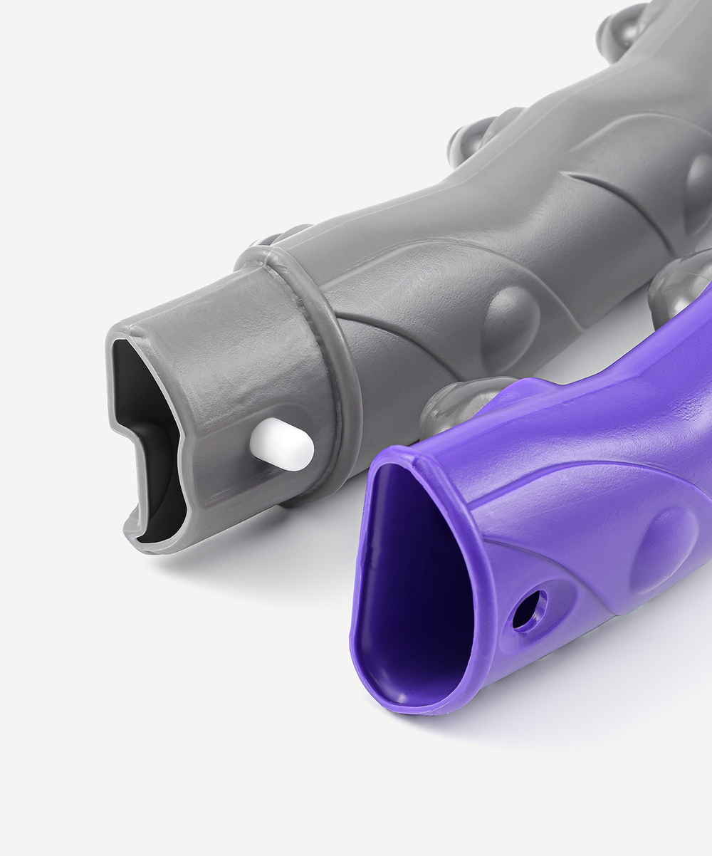 Обруч массажный HH-107 разборный, двухрядный, серый/фиолетовый