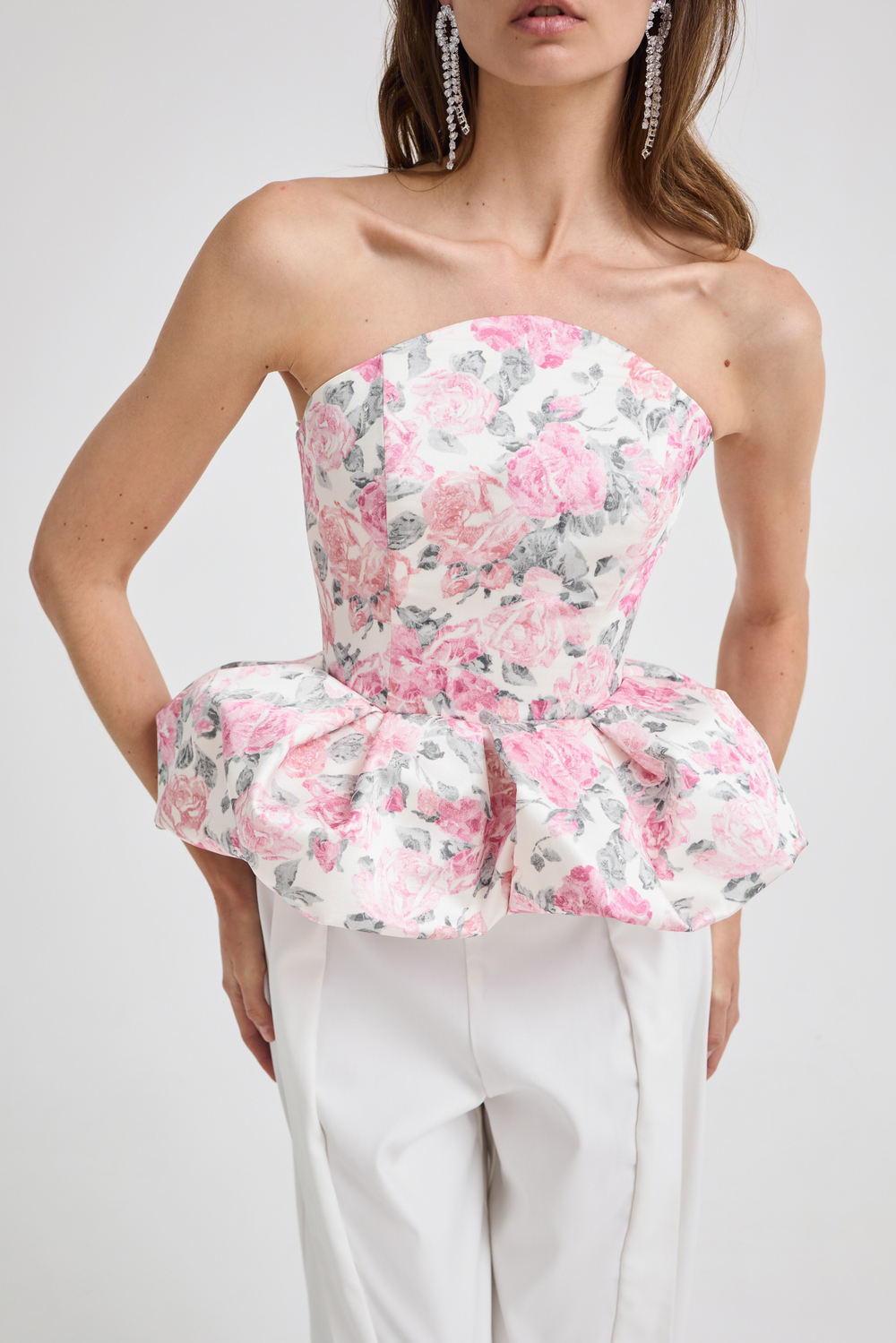 Корсет цветочный принт