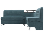 Диван кухонный угловой Сидней правый угол, Бирюзовый, Велюр, 126115