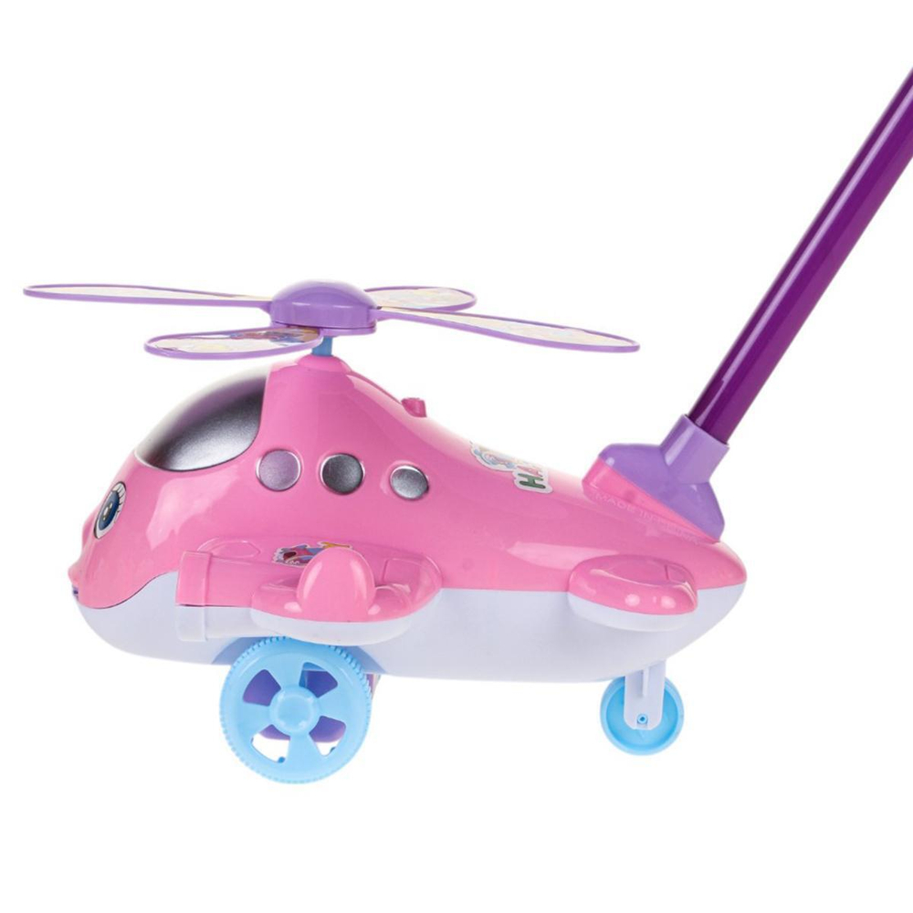 Каталка на палке Вертолет 58см, пакет 340