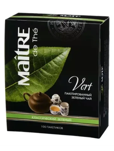Чай зеленый классический Мэтр 100 пакетиков 200 г