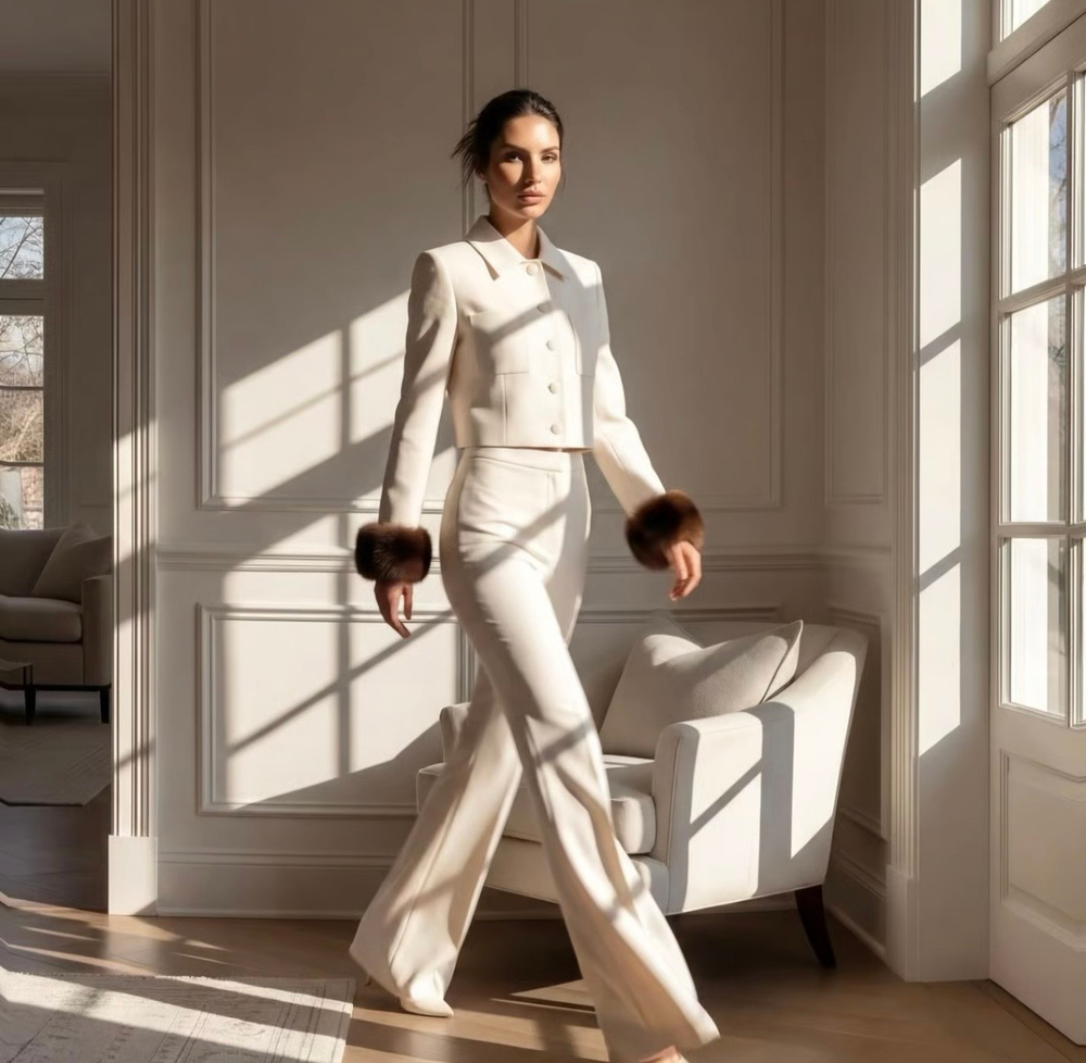 Брюки Силуэт, молочный