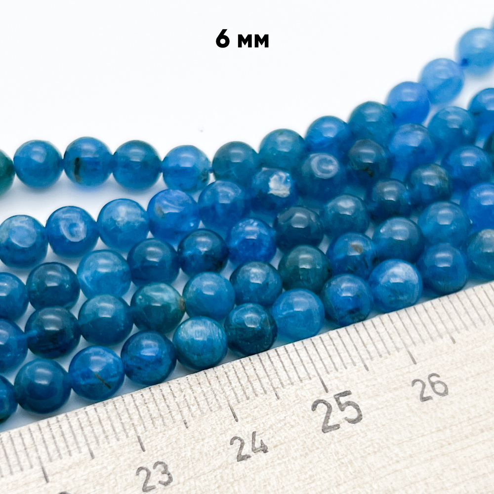 Апатит, диаметр 5,9-6,1 мм, цена за 33-34 шт (1/2 нити)