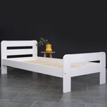 Кровать 90х200, Берт, деревянная, односпальная, с основанием з дерева, массив сосны, белый, Dipriz