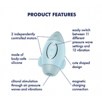 Стимулятор клитора с воздушной стимуляцией и вибрацией Satisfyer Mission Control (голубой)