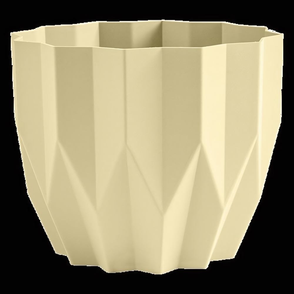 Кашпо для цветов пластиковое 0,8л d-13см «Геометрия» Желтый