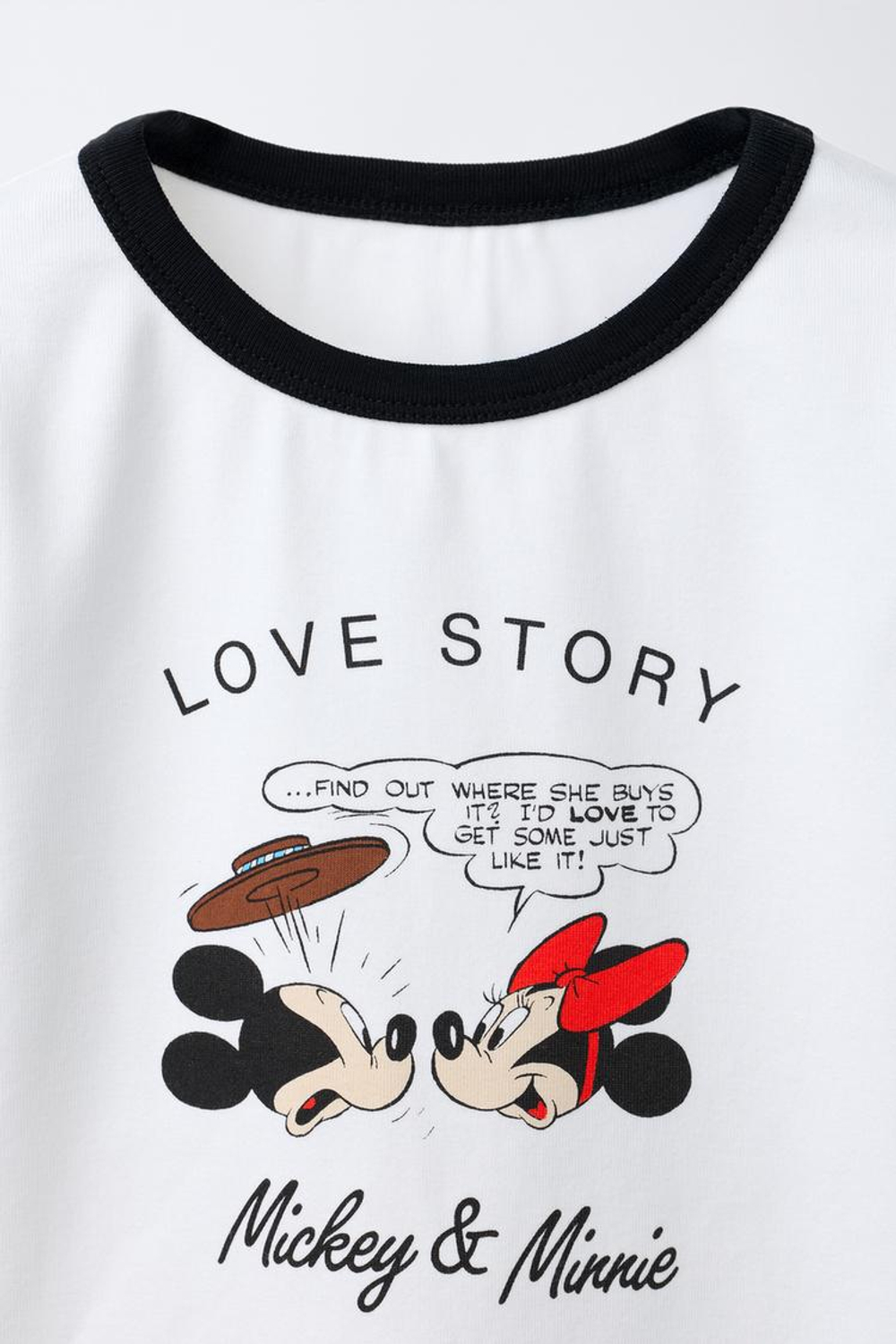 ZARA ФУТБОЛКА С КОНТРАСТНЫМИ ДЕТАЛЯМИ MICKEY И MINNIE MOUSE © DISNEY, БЕЛЫЙ