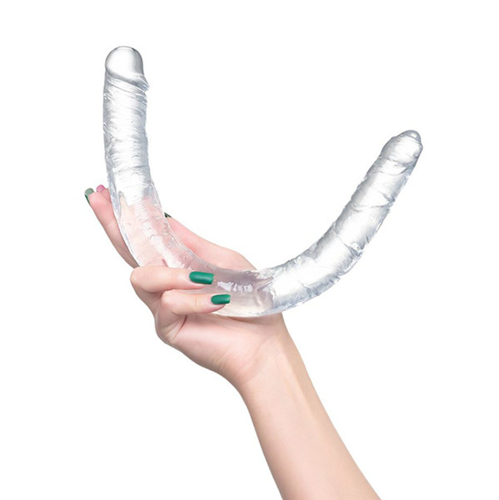 Прозрачный двухсторонний фаллоимитатор 40см ToyFa Basic Double Dildo 882022