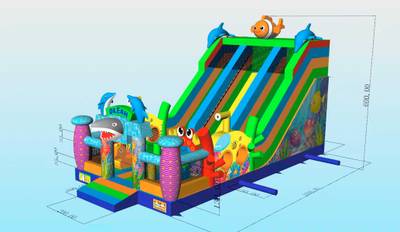 Коммерческий надувной батут «Океания» 10*5*6 м