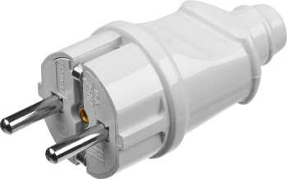Вилка MAXElectro электрическая, 16А/220В, с заземлением, белая, STAYER, 55160-W